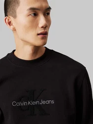 Calvin Klein Jeans Sweatshirt CHENILLE MONOLOGO CREW NECK Schwarz/Rot
