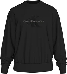 Calvin Klein Jeans Sweatshirt CHENILLE MONOLOGO CREW NECK Schwarz/Rot