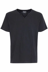 BLEND T-Shirt 'Ashton' Split Neck Tee Dunkelblau/Dunkelgrau/Schwarz/Grau/Blau