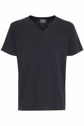 BLEND T-Shirt 'Ashton' Split Neck Tee Dunkelblau/Dunkelgrau/Schwarz/Grau/Blau