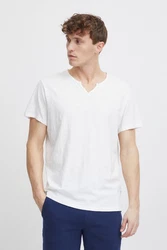 BLEND T-Shirt 'Ashton' Split Neck Tee wei