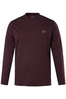 JP1880 Langarmshirt Basic V-Ausschnitt Bordeaux/Dunkelrot JP1880 Langarmshirt Basic V-Ausschnitt Bordeaux/Dunkelrot