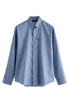 Next Langarmhemd Pflegeleichtes Button-Down-Oxford-Hemd Dunkelblau/Blau/Hellblau/Grau