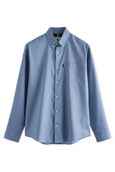 Next Langarmhemd Pflegeleichtes Button-Down-Oxford-Hemd Dunkelblau/Blau/Hellblau/Grau