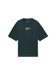 TOM TAILOR Denim Oversized T-Shirt mit Stickerei Dunkelgrün/Schwarz/Grün