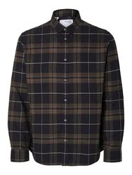 SELECTED HOMME Langarmhemd SLHowen Dunkelgrün/Hellblau/Dunkelblau/Dunkelbraun