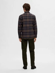 SELECTED HOMME Langarmhemd SLHowen Dunkelgrün/Hellblau/Dunkelblau/Dunkelbraun