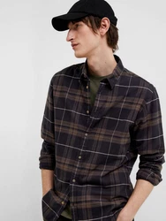 SELECTED HOMME Langarmhemd SLHowen Dunkelgrün/Hellblau/Dunkelblau/Dunkelbraun