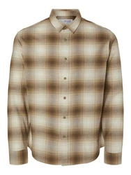SELECTED HOMME Hemd Owen Braun/Beige