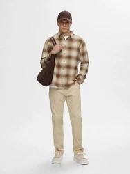 SELECTED HOMME Hemd Owen Braun/Beige