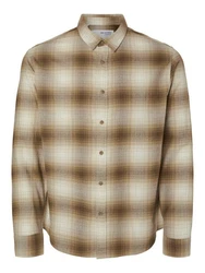 SELECTED HOMME Hemd Owen Braun/Beige