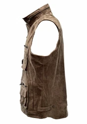 Zimmert Leather Lederweste Julius Grau/Braun