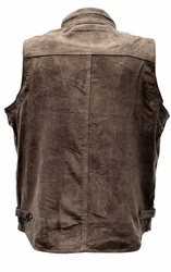 Zimmert Leather Lederweste Julius Grau/Braun