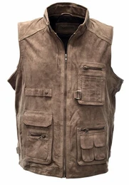 Lederweste Julius Schwarz, weiches Lammnappa Leder, viele Taschen