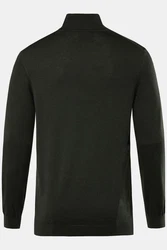 JP1880 Rundhalspullover FLEXNAMIC Merino Mix Dunkelgrün/Schwarz