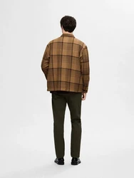 SELECTED HOMME Langarmhemd Braun/Orange/Beige