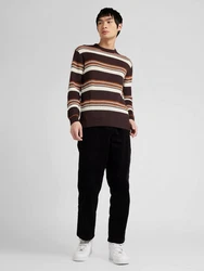 KnowledgeCotton Apparel Rundhalspullover karamell/hellbraun/dunkelbraun/offwhite