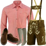 Myooka Trachtenlederhose Set Herren 5 Teilig 