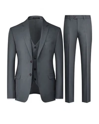 Allthemen Anzug Businessanzug Slim Fit Herren Dunkelblau/Dunkelgrau/Grau