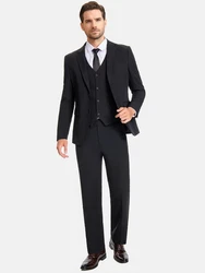 Allthemen Anzug Businessanzug Slim Fit Herren Dunkelgrau/Schwarz/Grau