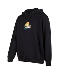 Cleptomanicx Hoodie Kapuzensweatshirt Boxy Hooded WTFISH Dunkelblau/Schwarz/Blau
