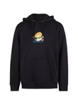Cleptomanicx Hoodie Kapuzensweatshirt Boxy Hooded WTFISH Dunkelblau/Schwarz/Blau