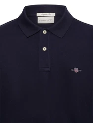 GANT Poloshirt REGULAR SHIELD LONGSLEEVE PIQUE RUGGER Dunkelblau/Blau