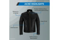German Wear Lederjacke 502J Trend Schwarz
