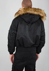 Alpha Industries Winterjacke Bomber Jacket 45/P Hooded Schwarz/Dunkelblau