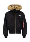 Alpha Industries Winterjacke Bomber Jacket 45/P Hooded Schwarz/Dunkelblau