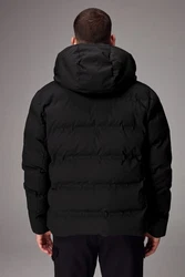 Next Wasserabweisender Puffermantel mit Kapuze Schwarz