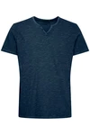 BLEND T-Shirt 'Ashton' Split Neck Tee Dunkelblau/Hellblau/Blau BLEND T-Shirt 'Ashton' Split Neck Tee Dunkelblau/Hellblau/Blau