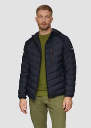 Allwetterjacke Pufferjacke im Fabricmix mit Kontrast-Details Blende