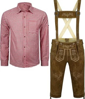 ALL THE GOOD Trachtenlederhose Herren Trachtenset Bayerische Oktoberfest (BLR01) BLR01