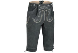 PAULGOS Trachtenhose Herren Lederhose Kniebund Dunkelgrau/Khaki/Dunkelblau/Dunkelgrün/Schwarz/Grau