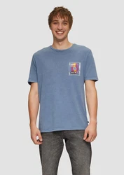 QS Kurzarmshirt Blau/Hellblau