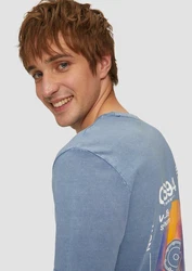 QS Kurzarmshirt Blau/Hellblau