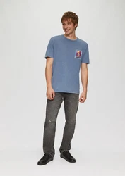 QS Kurzarmshirt Blau/Hellblau
