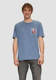 Kurzarmshirt Gewaschenes T-Shirt mit Front- und Rckenprint Waschung