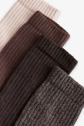 Next Schwere Socken 4er-Pack Dunkelbraun/Grau/Khaki/Beige/Braun