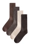 Next Schwere Socken 4er-Pack Dunkelbraun/Grau/Khaki/Beige/Braun