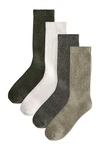 Next Schwere Socken 4er-Pack Dunkelgrün/Khaki/Grau
