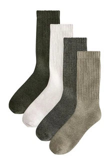 Next Schwere Socken 4er-Pack Dunkelgrün/Khaki/Grau Next Schwere Socken 4er-Pack Dunkelgrün/Khaki/Grau
