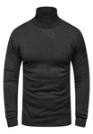 behype Rollkragenpullover TIBERIUS Slim Fit-Schnitt Dunkelgrau/Grau/Schwarz