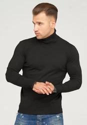 behype Rollkragenpullover TIBERIUS Slim Fit-Schnitt Schwarz