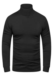 behype Rollkragenpullover TIBERIUS Slim Fit-Schnitt Schwarz