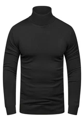 behype Rollkragenpullover TIBERIUS Slim Fit-Schnitt Schwarz