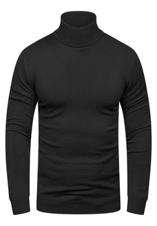 behype Rollkragenpullover TIBERIUS Slim Fit-Schnitt Schwarz behype Rollkragenpullover TIBERIUS Slim Fit-Schnitt Schwarz