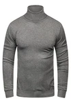 behype Rollkragenpullover TIBERIUS Slim Fit-Schnitt Dunkelgrau/Grau/Hellgrau
