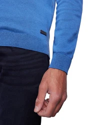 Pierre Cardin Strickpullover Rundhals Dunkelblau/Blau/Hellblau